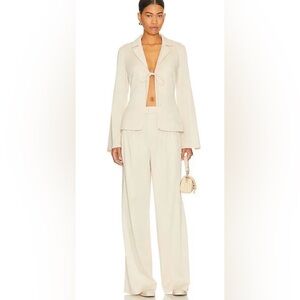Franca Tie Front Blazer Top in Ivory